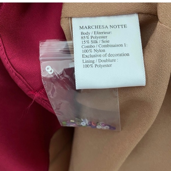 NWT Marchesa Notte Draped Mikado Fuchsia Cocktail Dress Size 4 /Small - Picture 9 of 9